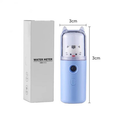 2 viename mini ventiliatorius nano vandens purkštuvas veido garintuvas nešiojamas USB įkraunamas drėkintuvas vandens papildymo instrumentas odos priežiūros priemonė