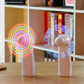 Mini naktinis žibintas rankinis ventiliatorius Elektrinis ventiliatorius Nešiojama stalinio kompiuterio baterija Mini pritaikyta dovana svečiams LED vaivorykštinių lempų ventiliatorius