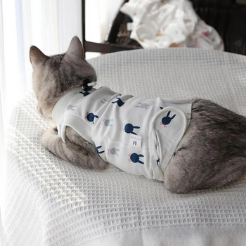 Памучно облекло за рехабилитация при хирургия на домашни любимци Постоперативно облекло за котки Защитен костюм за възстановяване на котки Жилетка за коте Аксесоари за котки