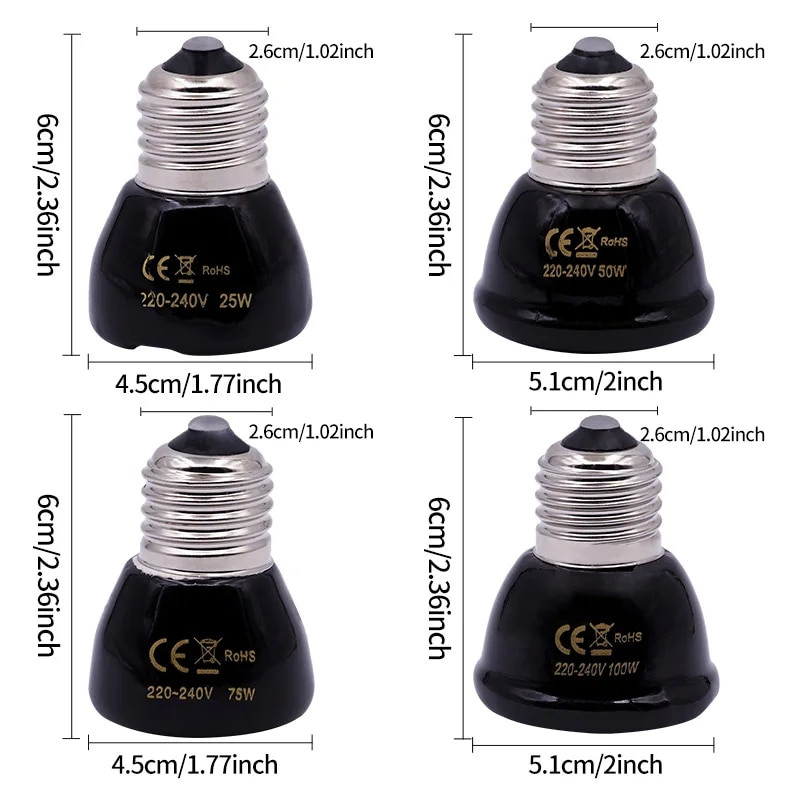 Rāpuļu lampa Mini keramikas lampa Mājdzīvnieku siltuma spuldze Spuldze Bruņurupucis sildošs UV spuldzes Abinieki Ķirzakas Temperatūras kontrolieris