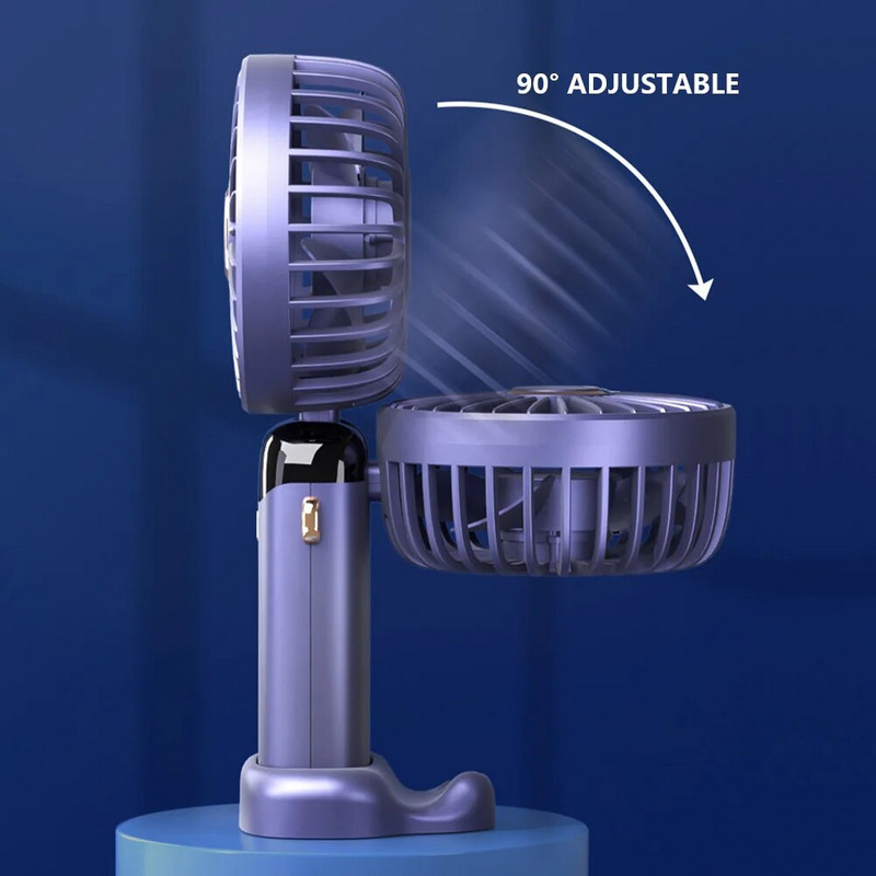 Φορητός ανεμιστήρας χειρός 5000 mAh Μικρός ηλεκτρικός ανεμιστήρας Πτυσσόμενος ανεμιστήρας Επιτραπέζιος ανεμιστήρας USB Mini ανεμιστήρας Οικιακή συσκευή για κάμπινγκ στο γραφείο στο σπίτι