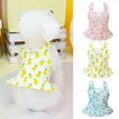 1 db vékony kisállat ruha vontatási gyűrűvel virágmintás kutya hercegnő ruha széles vállpántos fodros szegély tavaszi nyári kölyök ruha