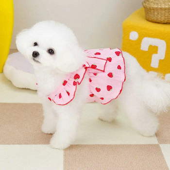 Σκύλος Strawberry Φούστα Καλοκαιρινά ρούχα για σκύλους Πολυτελές γιλέκο σκύλου Ζαρτιέρες Φόρεμα για σκύλους Cooling πουκάμισο Bichon Chihuahua Ρούχα για σκύλους