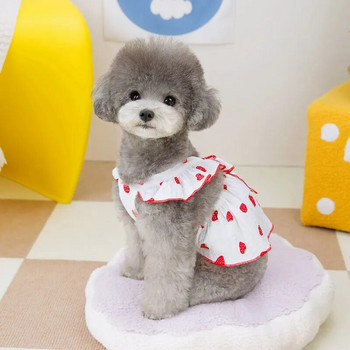 Σκύλος Strawberry Φούστα Καλοκαιρινά ρούχα για σκύλους Πολυτελές γιλέκο σκύλου Ζαρτιέρες Φόρεμα για σκύλους Cooling πουκάμισο Bichon Chihuahua Ρούχα για σκύλους