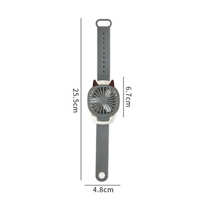 Cartton Cat Design hordozható csuklópántos mini óra kézi ventilátor USB töltés kis újratölthető ventilátorok színes LED lámpákkal