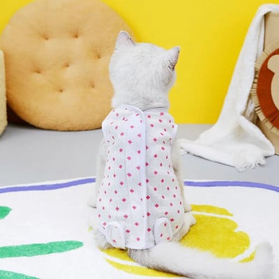 Mačji kirurški odijelo za oporavak Bodi za sterilizaciju mačaka Nosite kombinezon za kirurške trbušne rane ili kožne bolesti E-ovratnik Alternativa