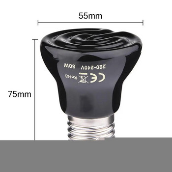 E27 FarInfrared Керамична нагревателна лампа за домашни любимци Костенурка Паяк Влечуги Нагревател По-топла крушка Брудер 25W50W75W100W 220V