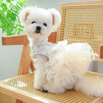 Φόρεμα για σκύλους για κατοικίδια Εξαιρετικό κεντημένο νυφικό Princess Dog με μοντέρνο στρίφωμα για πάρτι κουταβιών Ένδυση γάτας Xs-xl