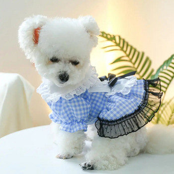 Φόρεμα κατοικίδιων με διακόσμηση φιόγκου Κομψό φόρεμα πριγκίπισσας σκυλιών με ματισμό με φιόγκο Κολάρο κούκλας Μοντέρνο κατοικίδιο για σκύλο