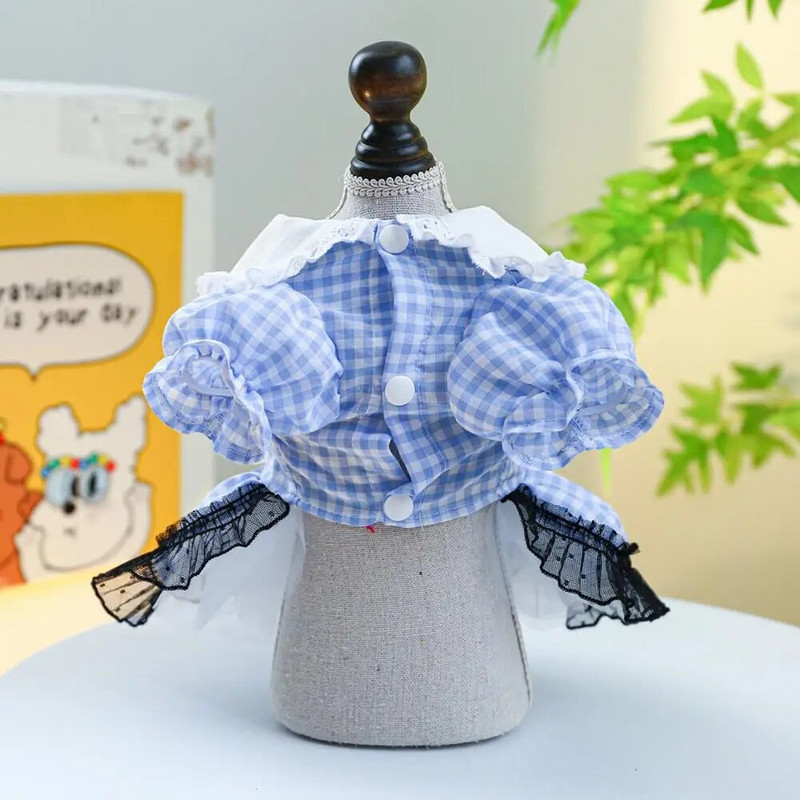 Lemmikloomakleit vibukaunistusega Šikk võrkkangast ühendav koeraprintsessi kleit kaarkaunistusega Nukukrae Moekas lemmikloom poochile