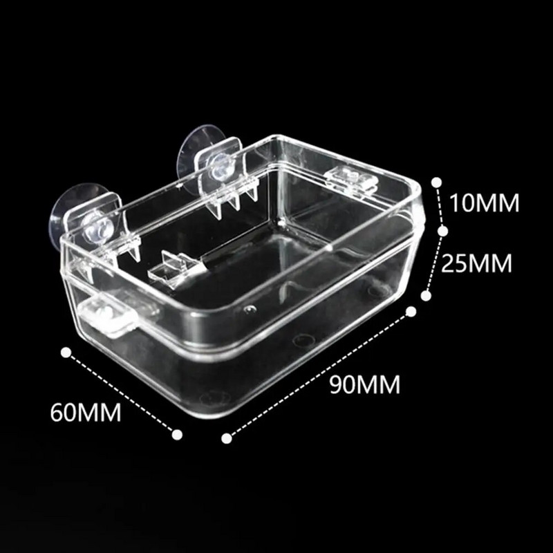 Ερπετό διαφανές τροφοδότη Αντιδιαφυγής Food Bowl Worm Ζωντανό δοχείο με ισχυρές βεντούζες Προμήθειες για κατοικίδια