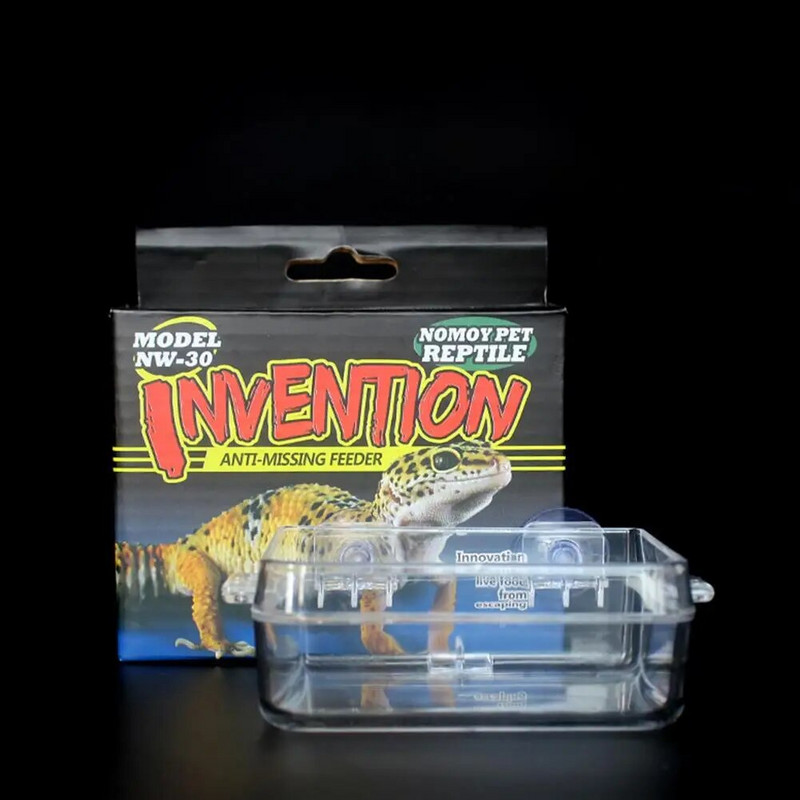 Ερπετό διαφανές τροφοδότη Αντιδιαφυγής Food Bowl Worm Ζωντανό δοχείο με ισχυρές βεντούζες Προμήθειες για κατοικίδια