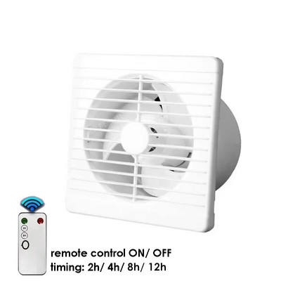 220V 4/6/8 инча вентилатор за стенен прозорец с дистанционно управление за баня, тоалетна, кухненска вентилация на въздуха с функция за синхронизиране