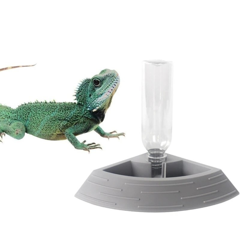 Automatic Feeder Waterer Tortoise Bowl Food and Water Dispenser Small Animal Dispenser Terrarium Corner Dish for Lizard