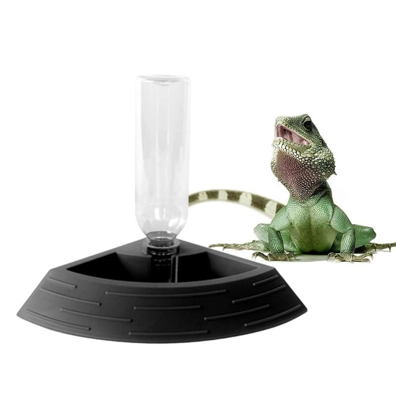 Automatic Feeder Waterer Tortoise Bowl Food and Water Dispenser Small Animal Dispenser Terrarium Corner Dish for Lizard