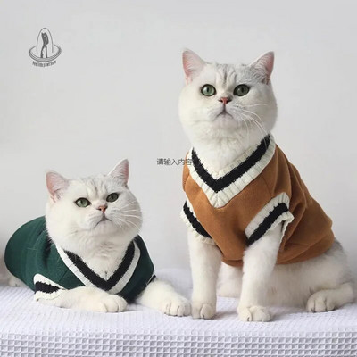 Cat Dog Sweater Пуловер Зимни дрехи за домашни любимци за малки кучета Cat Vest Puppy Jacket Pet Cat Clothing Kitty Costume Ubranka Dla Psa