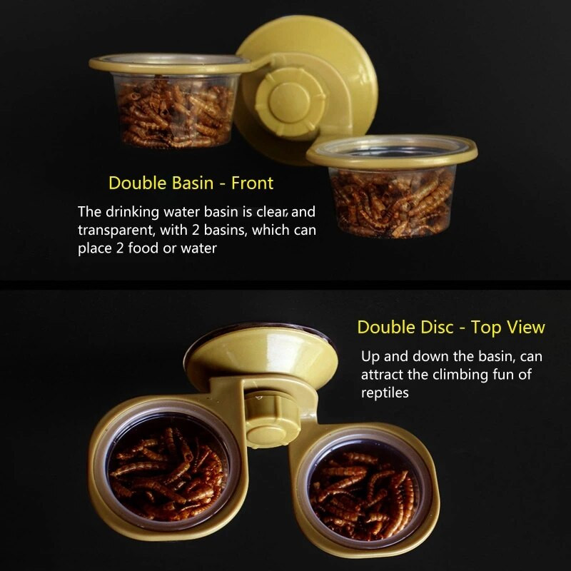 Geko sisalik habemega toitmisriis Gecko toit veenõu toidukauss ussinõu imemiskupp söötmistarbed väikestele roomajatele