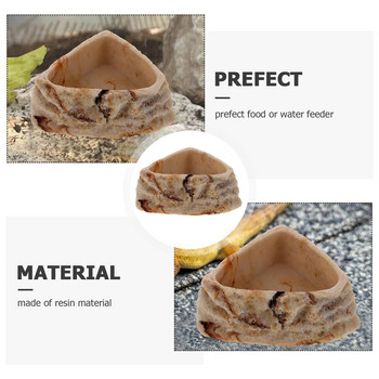 Reptile Food Water Bowl Turtle Tank Feeder Resin Food Container Reptile Water Bowl for Tortoise