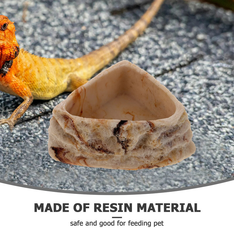Reptile Food Water Bowl Turtle Tank Feeder Resin Food Container Reptile Water Bowl for Tortoise