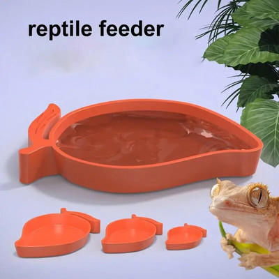 Reptile Dish Food Bowl Mango Shape Water feeder Tortoise Habitat Accessories drink Plate For Turtle Lizards Hamsters Snakes
