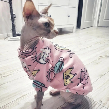 Sphynx Hairless Cats Hoodies πουλόβερ μπλουζάκια γατάκι με μανίκια Χειμερινό παλτό πουλόβερ για κατοικίδια ζώα Αξιολάτρευτα μικρά σκυλιά Ρούχα για γάτες
