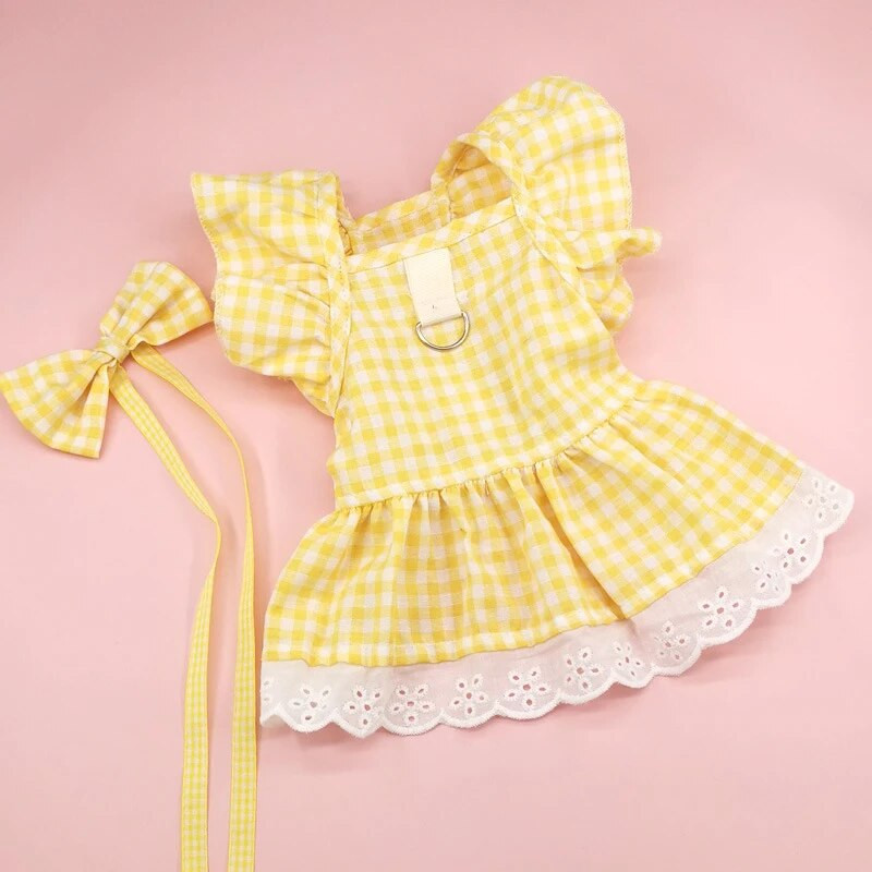 Rūtaini lidojošie piedurkņu suņu svārki saldi mežģīņu burbulīšu svārki Princeses kleita maziem suņiem kucēnu apģērbs Čivavas Jorkšīrai