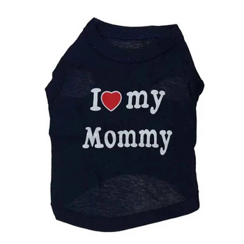 Love Cat Clothes Cotton Pet T Shirts Clothing For Cats Kittens Vest Дрехи за малки кучета Mommy Daddy Vest Gatos Pet Clothing 35S1