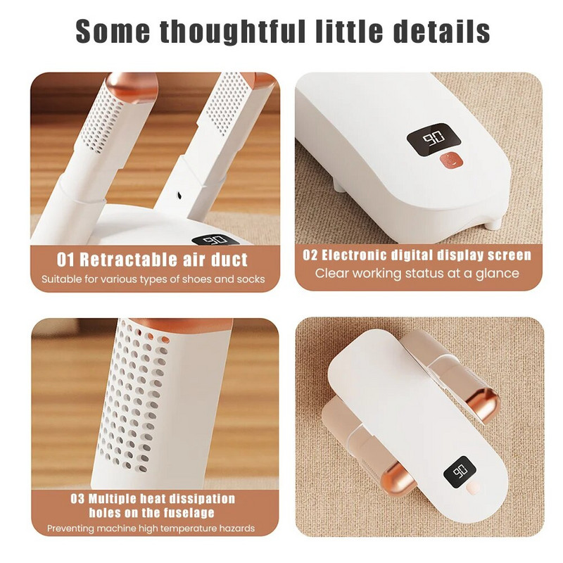 JAUNA Apavu žāvētāja mašīna 40°C-52°C Vieda konstanta temperatūra Ātra žāvēšanas sildītājs Dezodorētājs Dehumidifier Ierīce Cimdi Zābaki Žāvētājs