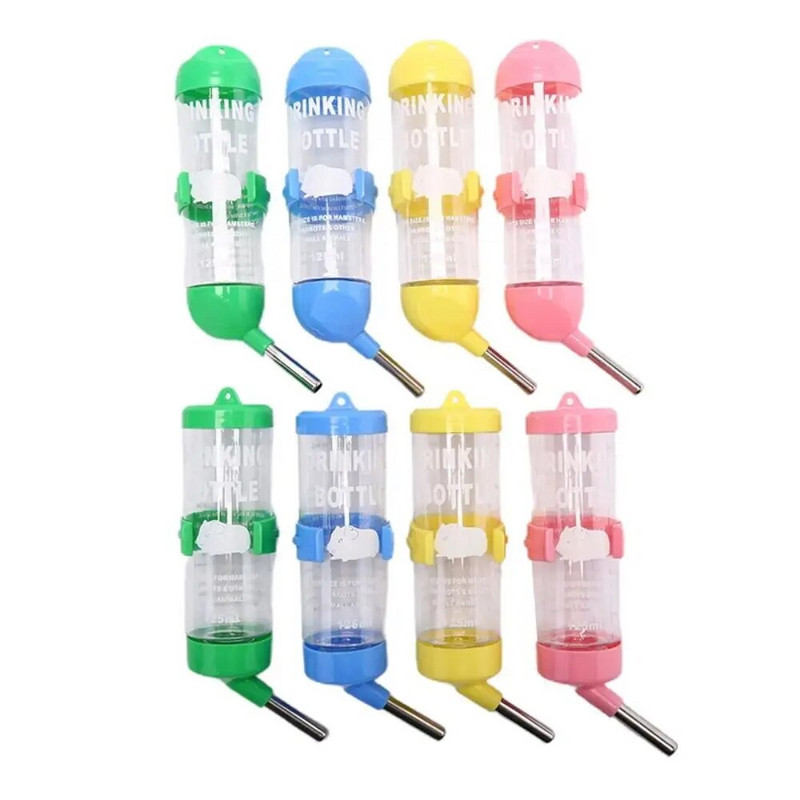 125 ML kāmja dzērāja padevējs Jauns, necaurlaidīgs, plakangalvis mājdzīvnieku dzeramā strūklaka plastmasas apaļas galvas ūdens pudeles dozators