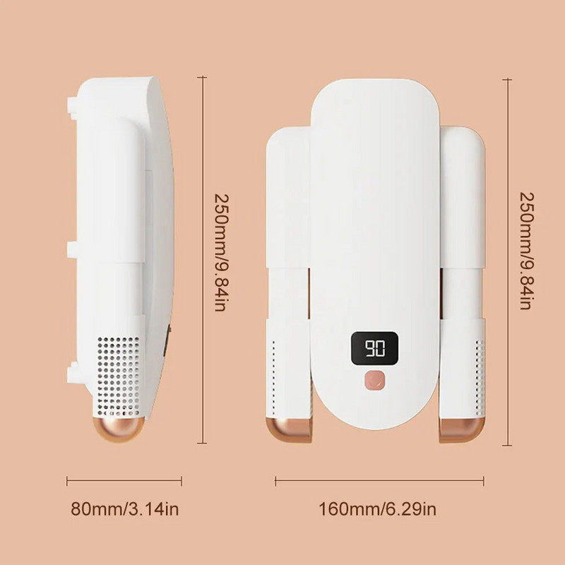 Salokāms apavu žāvētājs Elektriskā apavu žāvēšanas mašīna Automātiski izslēdzama USB uzlāde Inteliģents apavu žāvētājs Laiks zābakiem kedas Cimdi