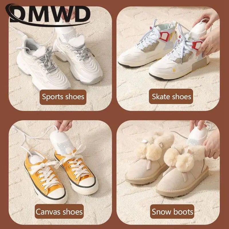 DMWD Mājsaimniecības apavu žāvētājs Elektriskā žāvēšanas mašīna Ievelkamās zeķes Sildītājs Drēbes Siltāks UV Sterilizators Smaku Noņēmējs 220V