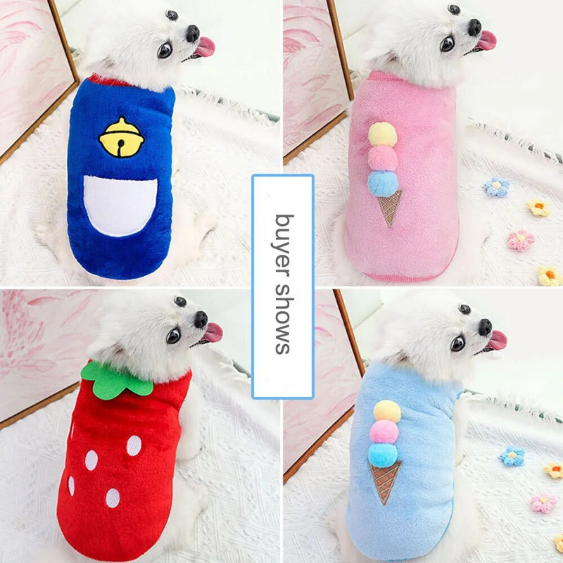 Kaķu džemperis Mazs suns Apģērbs Ziemai Silts Mīlīgs Mājdzīvnieku Džemperi Flaneļa Kaķu Vestes Tērpi Čivavas Jorku taksi maziem suņiem