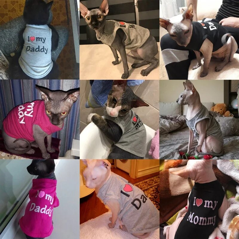 Χαριτωμένα ρούχα για γάτες για κατοικίδια για γάτες Μικρά σκυλιά Παλτό με ρούχα για κουτάβι Πολύχρωμο γατάκι γάτα Βαμβακερό γιλέκο T Μπλουζάκι Chihuahua Στολή για γάτες