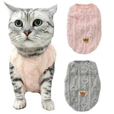 Őszi téli házi kedvenc ruhák puha meleg macska kölyök pulóver Polár mellény kabát kis kutyáknak cica ruhák Yorkshire Chihuahua