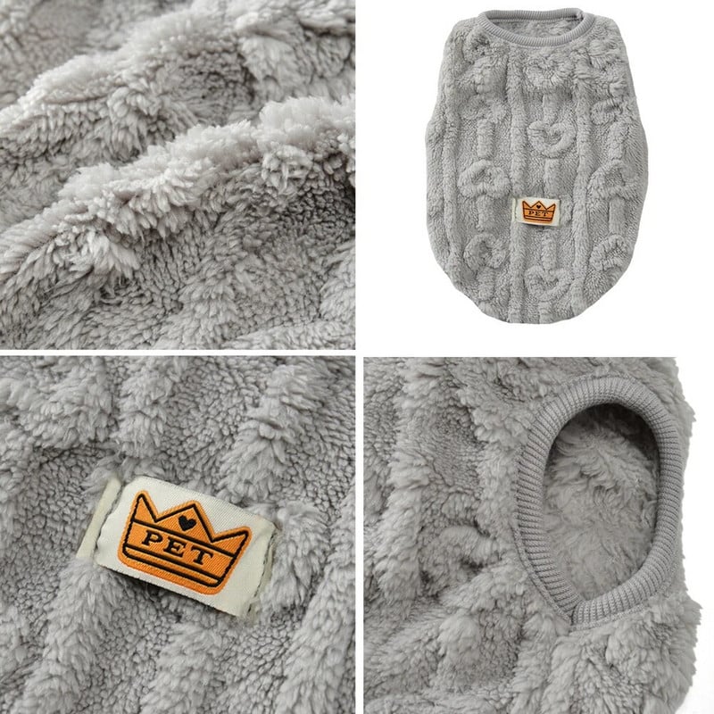 Φθινοπωρινά χειμωνιάτικα ρούχα για κατοικίδια Μαλακά ζεστά μπλουζάκια για κουτάβια γάτας Φλις φανελάκι για μικρά σκυλιά Ρούχα για γατάκια Yorkshire Chihuahua