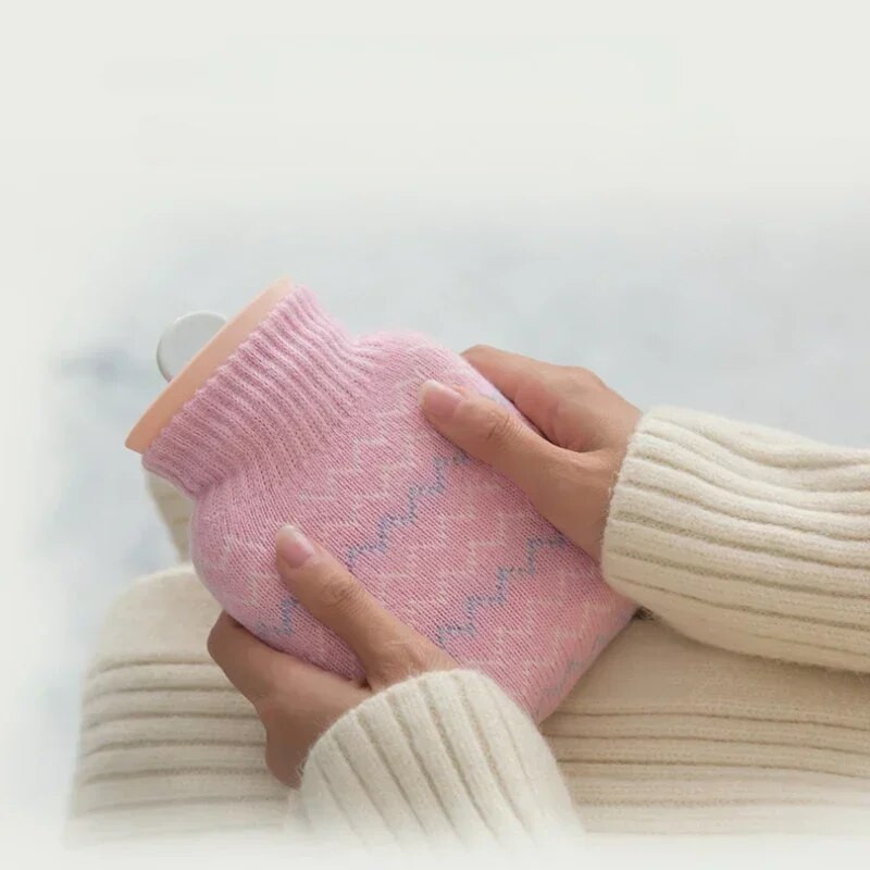 320 ml silikona karstā ūdens pudele ziemas mini gudrs roku sildītājs pārnēsājams biezs gumijas plīša karstā ūdens maisiņš gultas pēdu sildīšanai