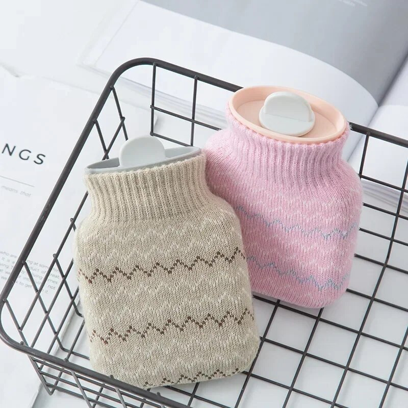 320 ml silikona karstā ūdens pudele ziemas mini gudrs roku sildītājs pārnēsājams biezs gumijas plīša karstā ūdens maisiņš gultas pēdu sildīšanai