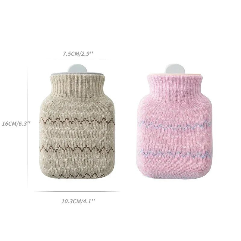 320 ml silikona karstā ūdens pudele ziemas mini gudrs roku sildītājs pārnēsājams biezs gumijas plīša karstā ūdens maisiņš gultas pēdu sildīšanai