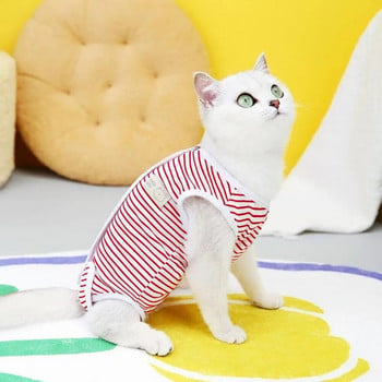 Ρούχα προστασίας για γάτες Πολύχρωμο ριγέ κοστούμι στείρωσης για κατοικίδια, στερέωση ταινίας για κλείσιμο Ρούχα αποκατάστασης για σκύλους Γάτες για μικρά