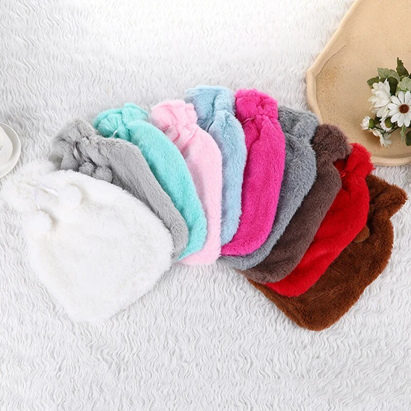 Υφασμάτινο κάλυμμα για μπουκάλι ζεστού νερού Winter Faux Fur Λαστιχένιο Ζεστό Παιδικό 2 λίτρων Θερμοστάτης Χεριών Ποδιών Στερεό κάλυμμα οικιακής τσάντας νερού