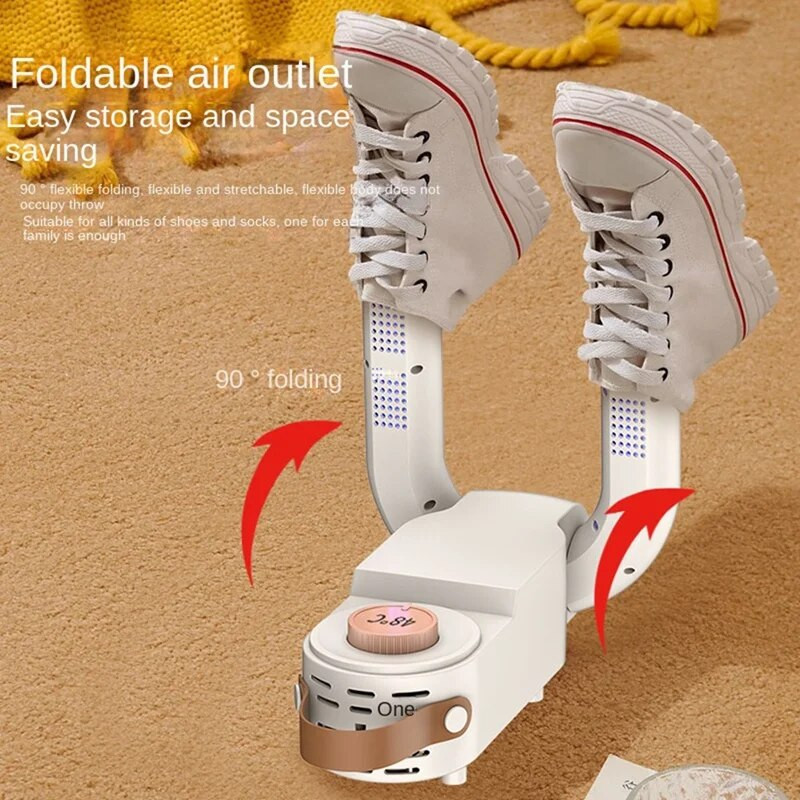 Batų džiovintuvas Batų džiovintuvas su laikmačiu Nešiojamas ištraukiamas batų džiovintuvas pašalina kvapus ir dezinfekuoja batus, patvarus