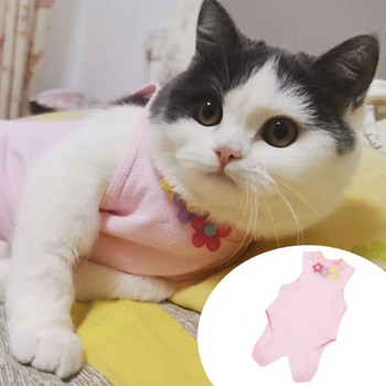 Костюм за възстановяване на котки Супер мек памучен костюм за стерилизация на котки против облизване Костюм за възстановяване на хирургия Облекло за домашни любимци