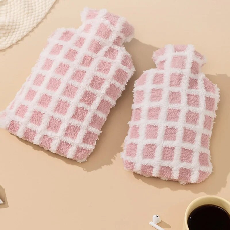 Μεγάλη τσάντα ζεστού νερού 1000/1500ml με βελούδινο κάλυμμα Winter Hand Foot Warmer επαναχρησιμοποιήσιμη τσάντα ζεστού νερού χειμερινά δώρα