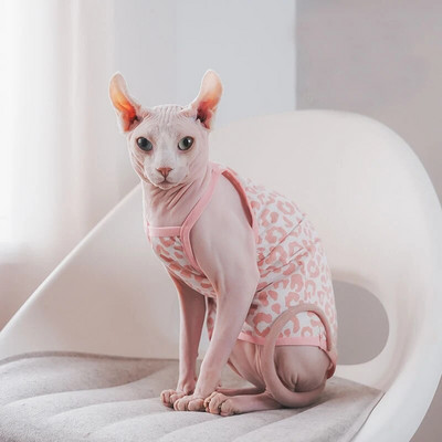 Suvised Sphnx Cat Clothing Sphinx Pink Puuvillane Vest Pehme Armas Varrukateta Särk Kassipojad Mantel hingav Devon Rex Pehmed Riietus