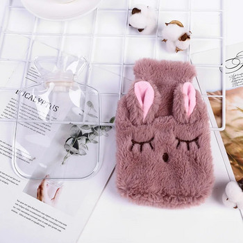Επαναχρησιμοποιήσιμη τσάντα ζεστού νερού Winter Cartoon Rabbit Κάλυμμα μπουκαλιού ζεστού νερού Hand Warmer Hot Belly Treasure με μαλακό άνετο κάλυμμα