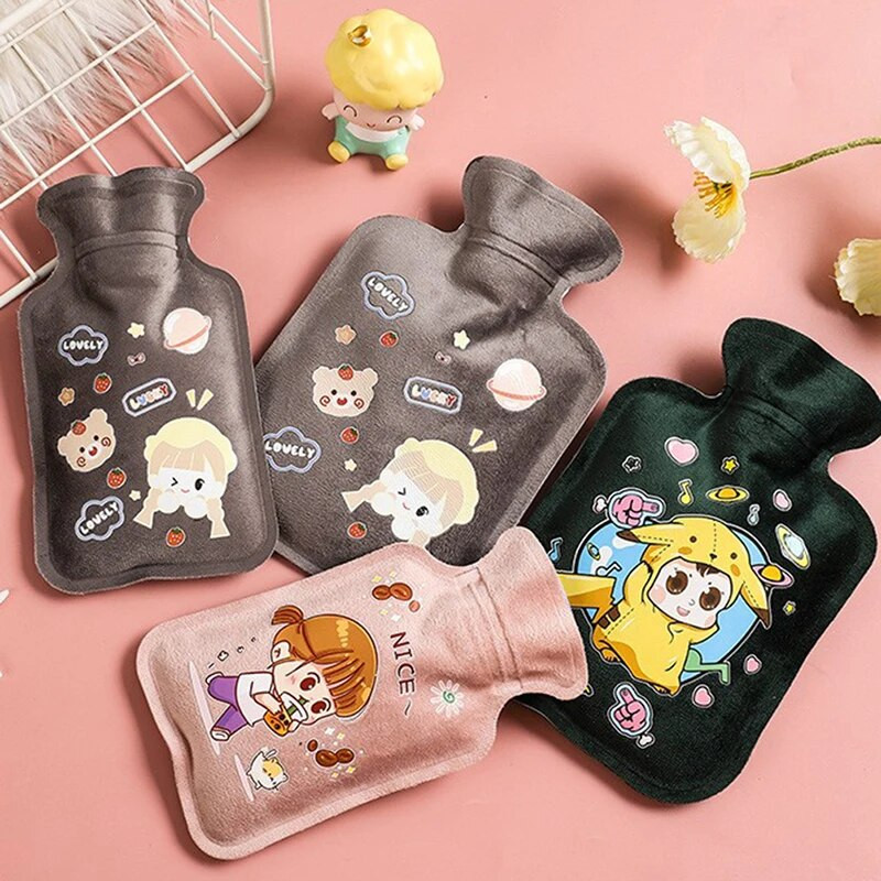 Atkārtoti lietojamas ziemas silts karstuma roku sildītājs plīša karstā ūdens pudeles meitenēm stresa sāpju mazināšanai karstā ūdens pudeļu maisiņi