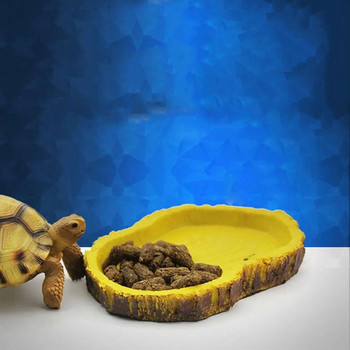Ρητίνη πιάτο Reptile Food Water Bowl Vivarium Animal Turtle Gecko Snake Feeder