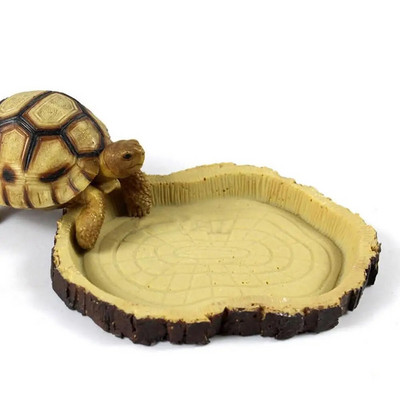 Gyanta edény hüllő étel vizes tál Vivarium állati teknős gekkó kígyóetető