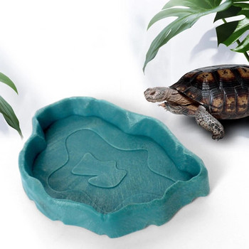 Reptile Bowl for Turtle Water Dish Plastic Food Bowl Escape Proof Feeder for Small Medium Size Pet Lizard Leopard