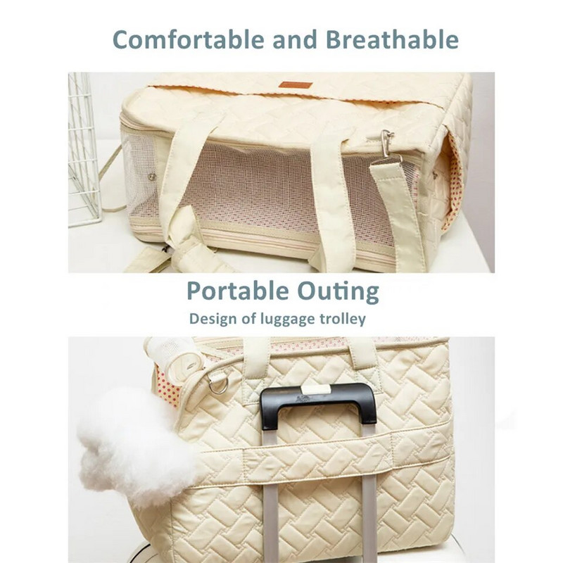 Hanpanda četru sezonu liela telpa, elpojošs sānos atverams pārvadātājs suņiem Pārnēsājams kaķu audekla plecu soma mājdzīvnieku ceļojumu piederumi